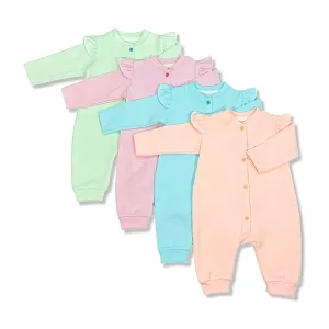 Solid Color - Basic Baby Girl Romper with Ruffles