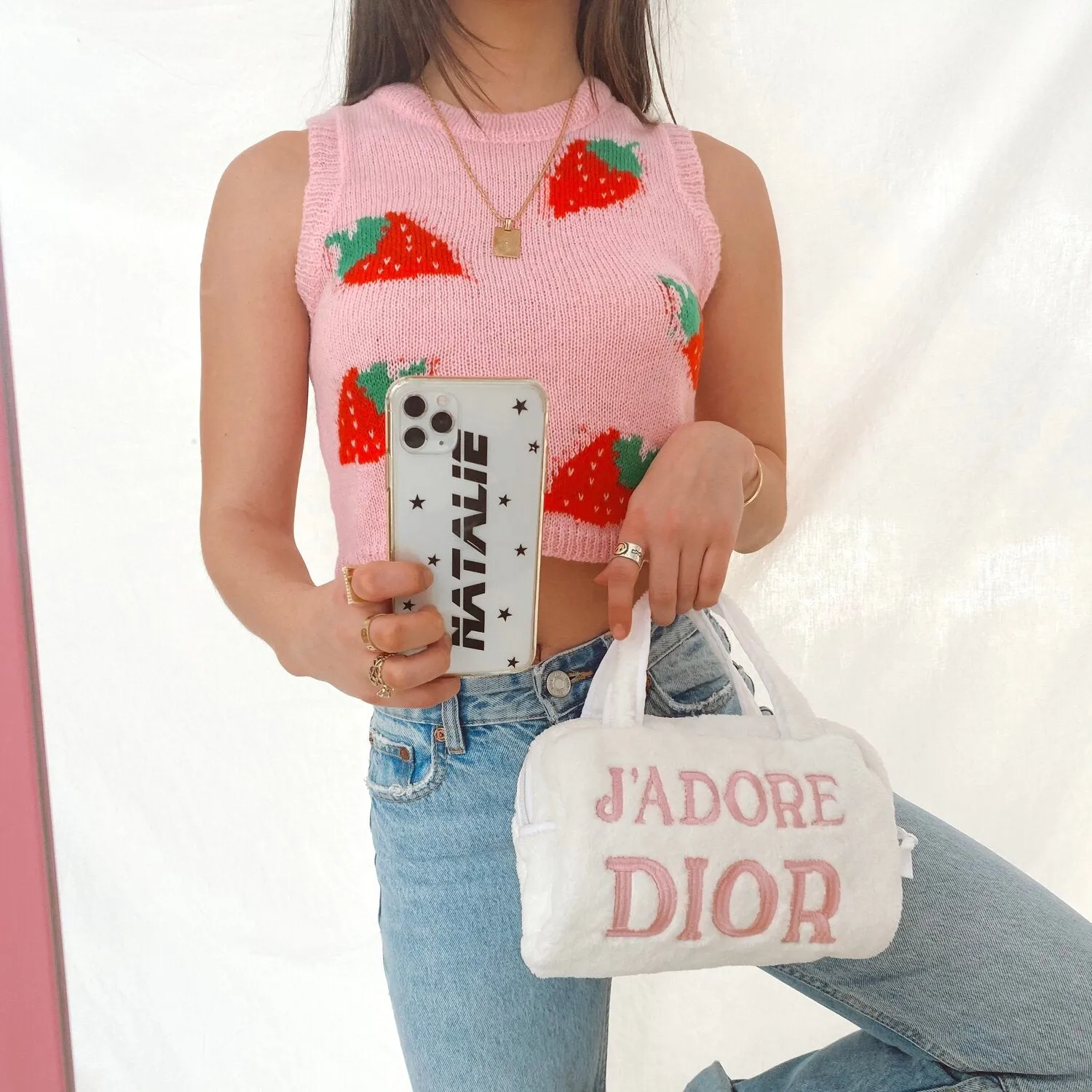 Strawberry Milkshake Knit Crop