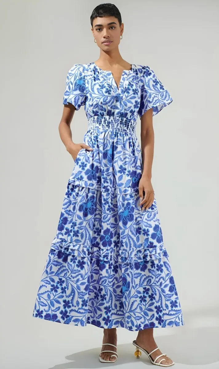 Sugarlips - Celeste Floral Palmer Poplin Tiered Maxi Dress (Final Sale)