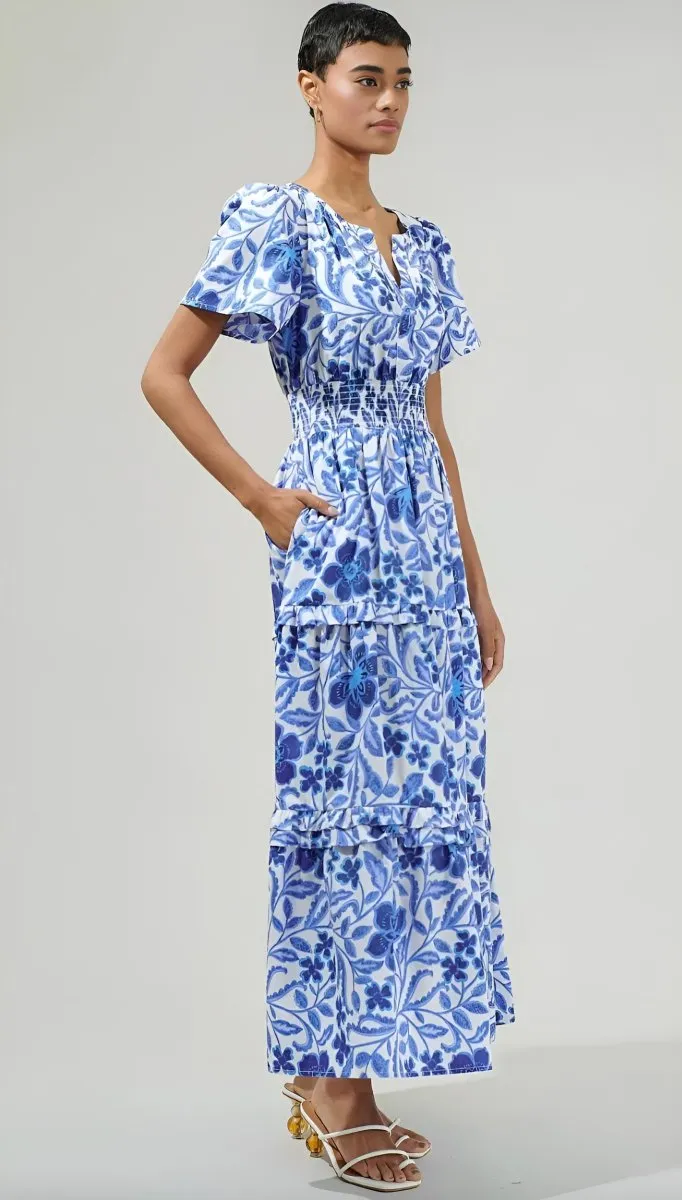 Sugarlips - Celeste Floral Palmer Poplin Tiered Maxi Dress (Final Sale)