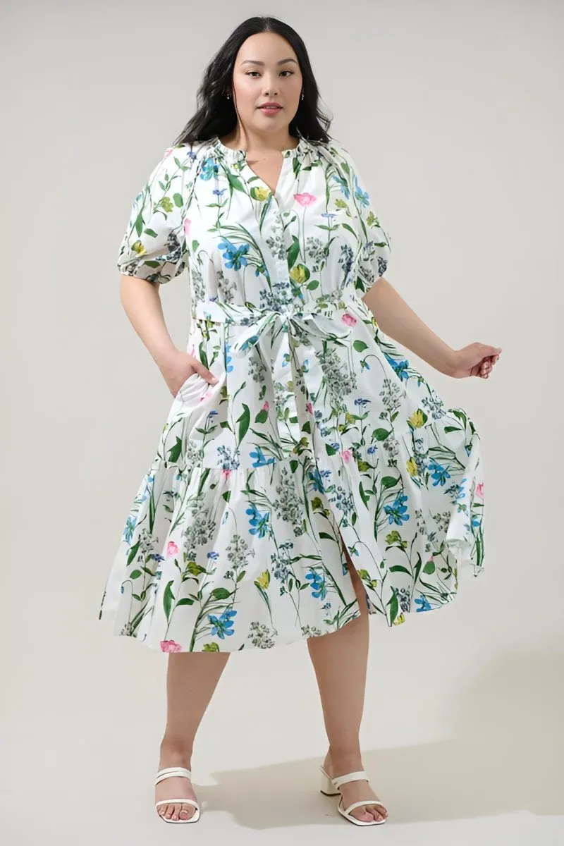 Sugarlips - Clove Garden Floral Wynette Tiered Midi Dress (Final Sale)
