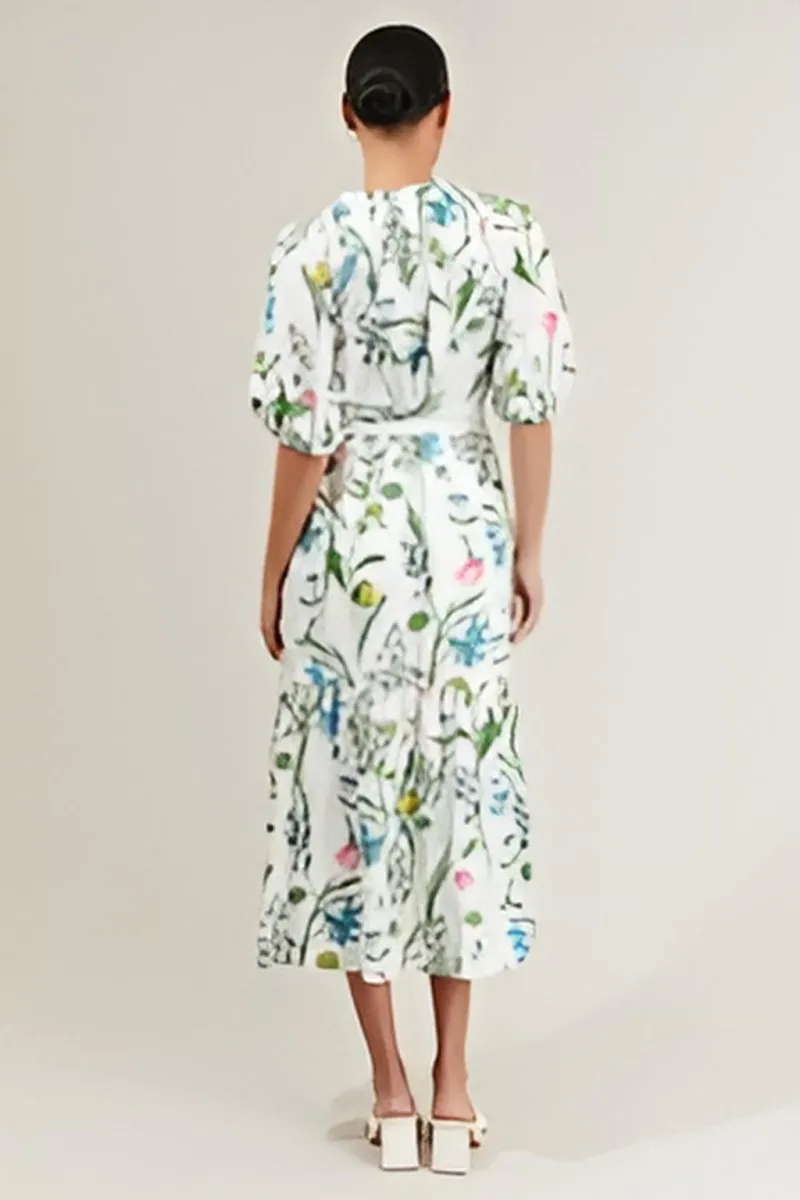 Sugarlips - Clove Garden Floral Wynette Tiered Midi Dress (Final Sale)