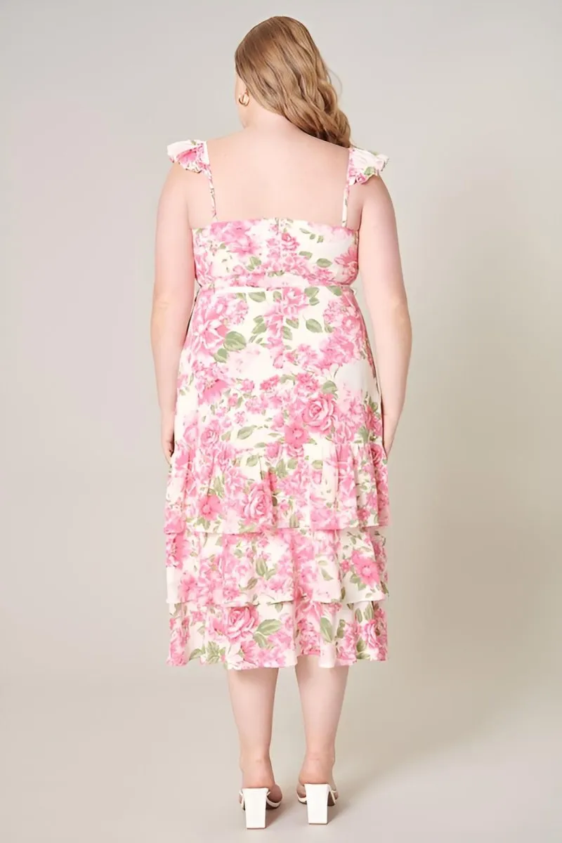 Sugarlips - Truth Be Told Guayana Ruffle Tiered Midi Dress - Plus Size (Final Sale)