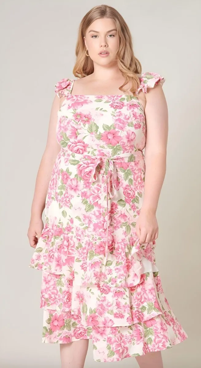 Sugarlips - Truth Be Told Guayana Ruffle Tiered Midi Dress - Plus Size (Final Sale)