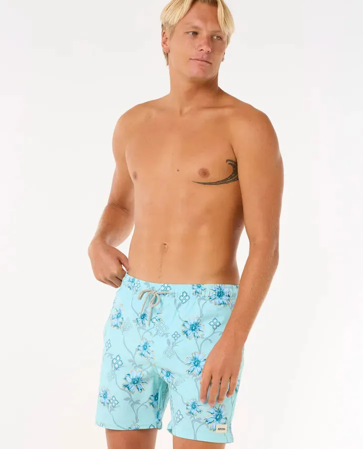 Surf Revival Floral Volley - Aqua