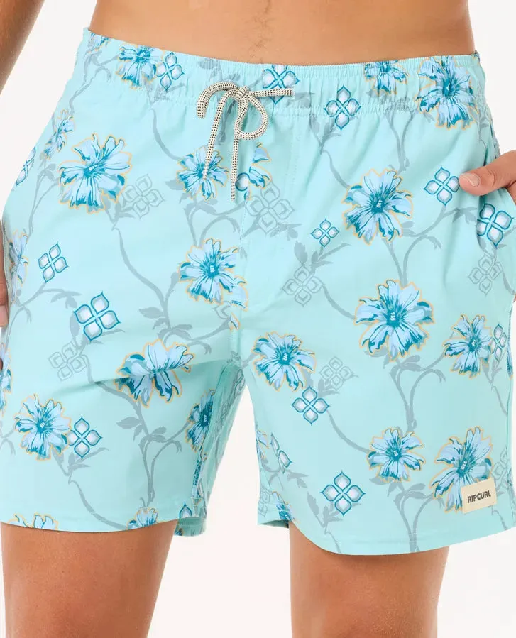 Surf Revival Floral Volley - Aqua