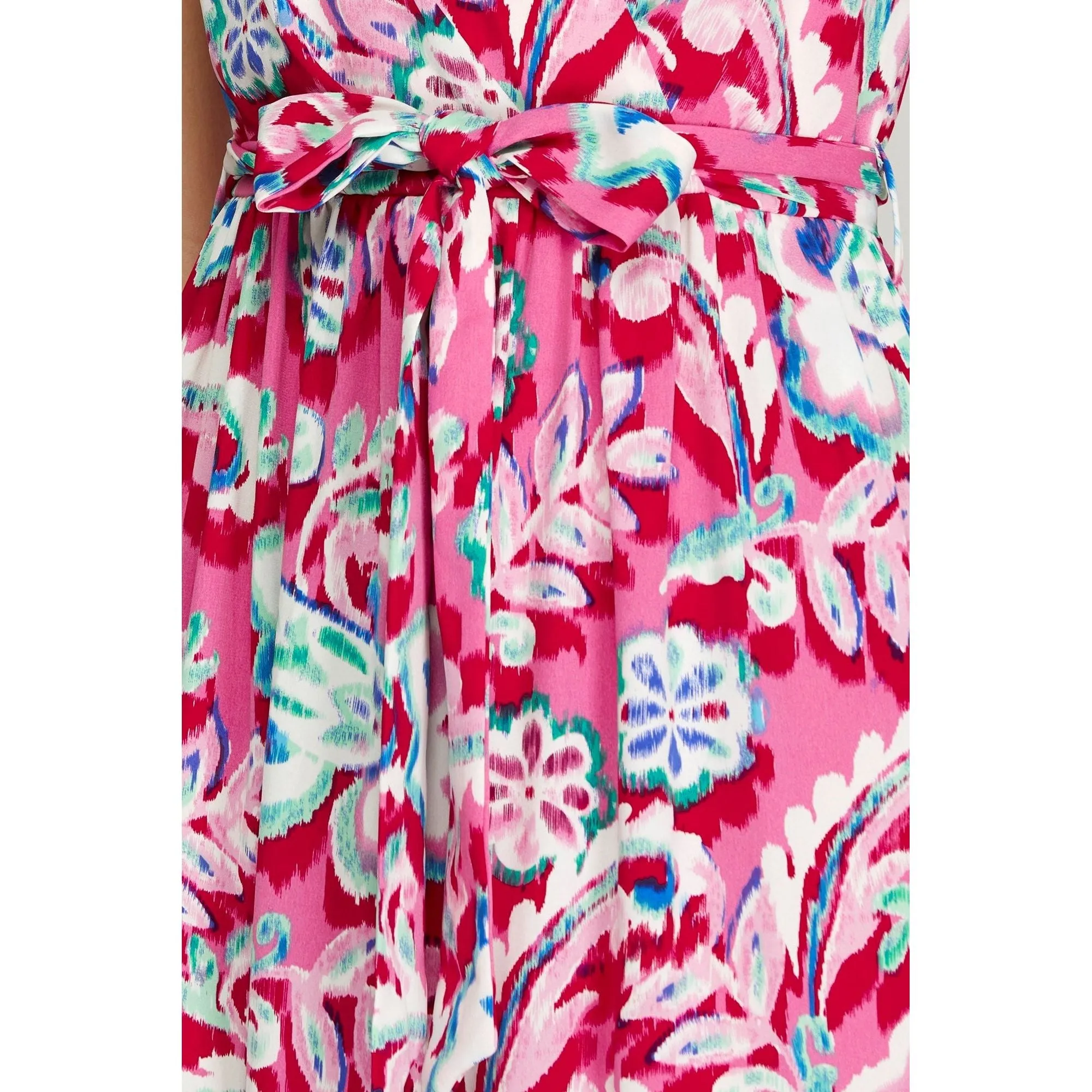 Surplice Cami Print Tiered Maxi Dress