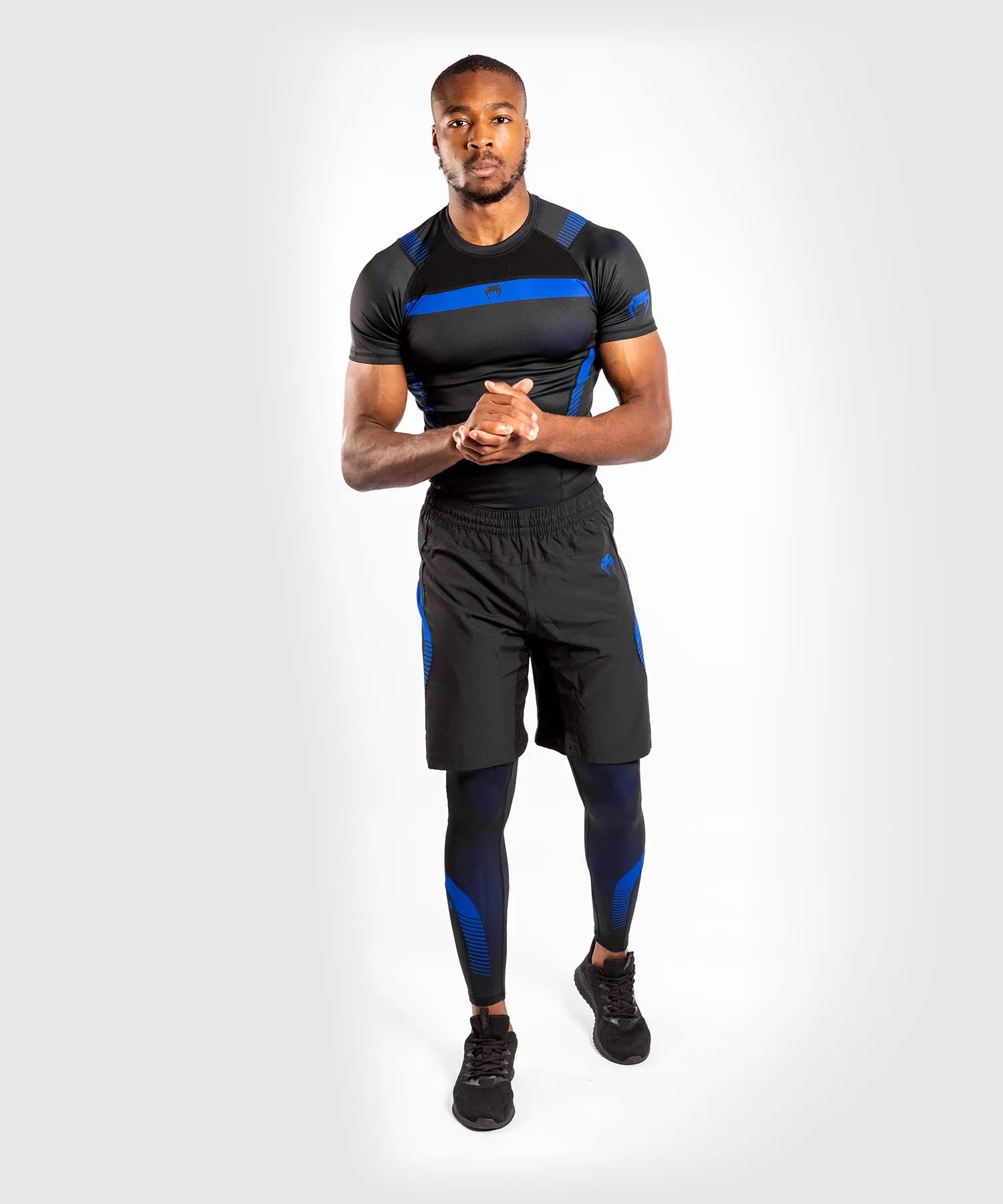 T-shirt a compressione Venum No Gi 3.0 - Maniche corte - Nero/Blu