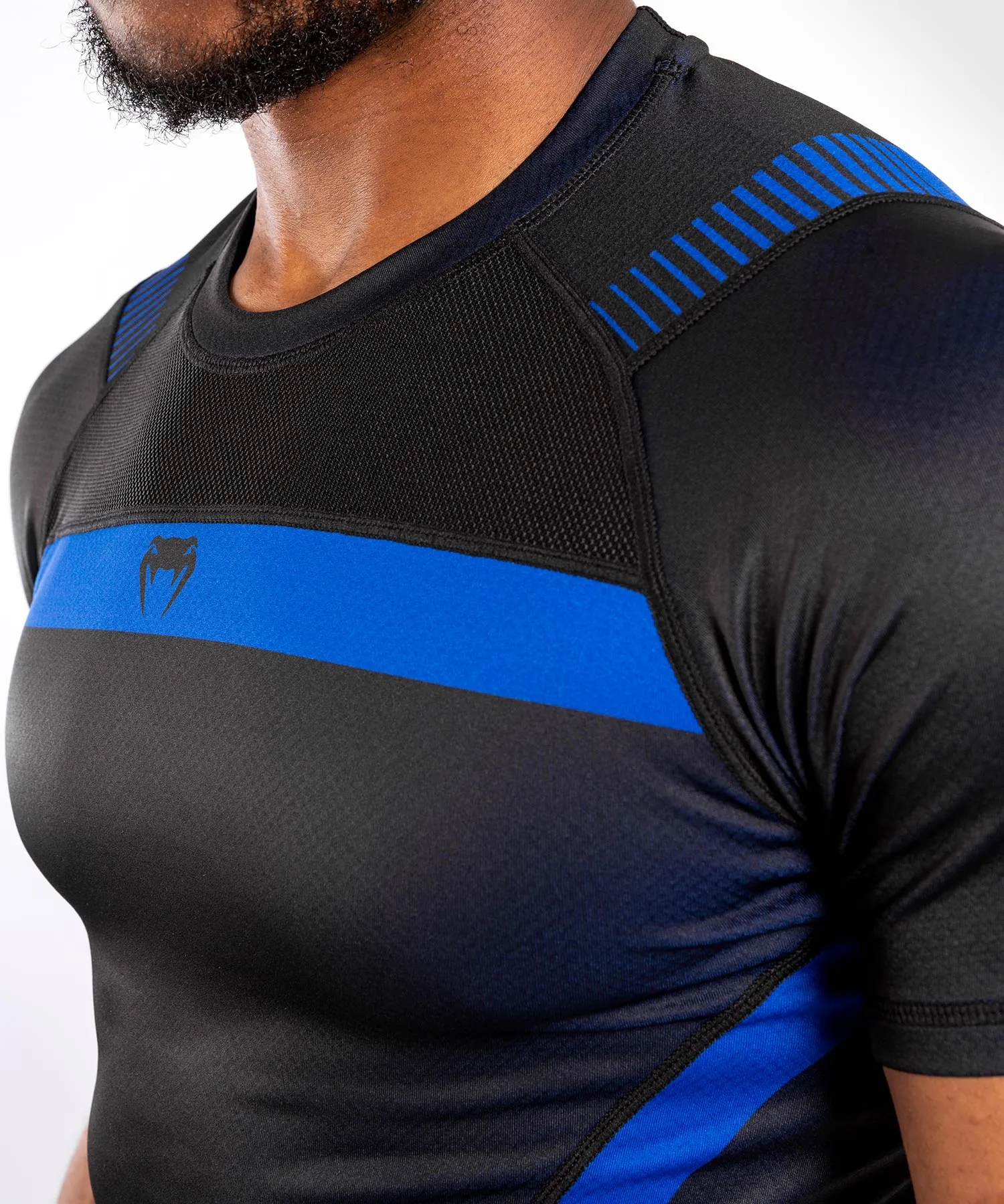 T-shirt a compressione Venum No Gi 3.0 - Maniche corte - Nero/Blu