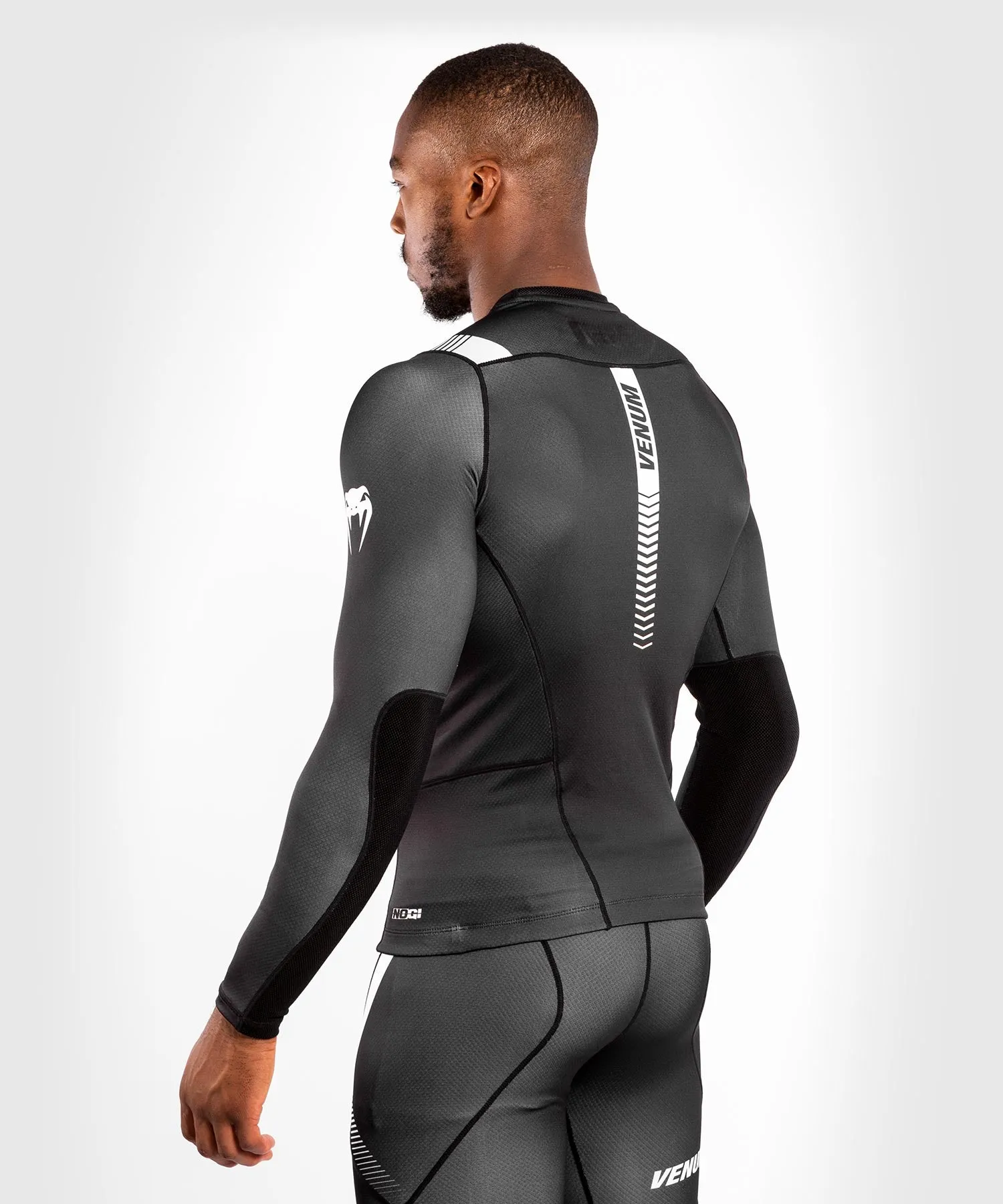 T-shirt a compressione Venum No Gi 3.0 - Maniche lunghe - Nero/Bianco
