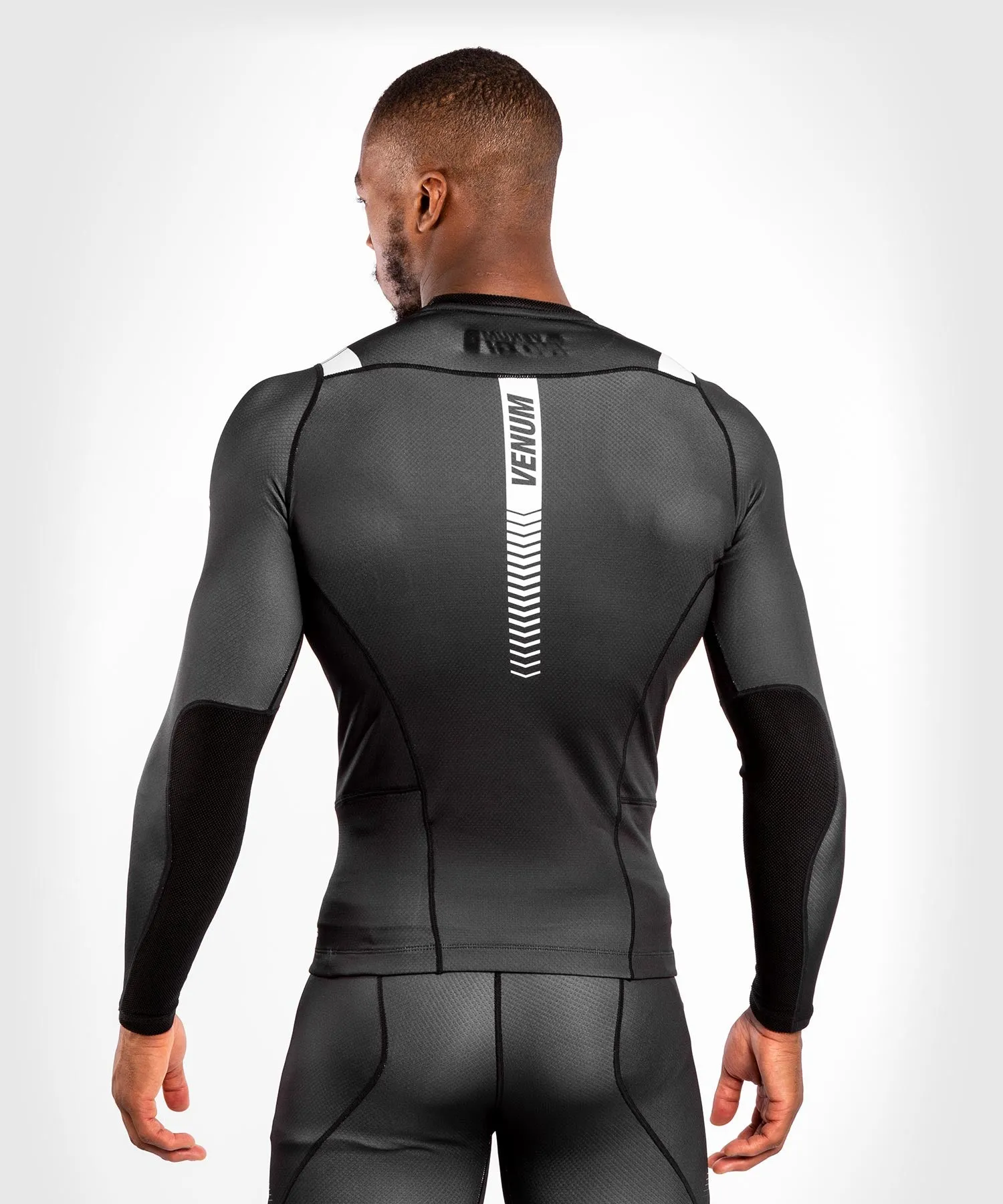 T-shirt a compressione Venum No Gi 3.0 - Maniche lunghe - Nero/Bianco