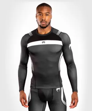 T-shirt a compressione Venum No Gi 3.0 - Maniche lunghe - Nero/Bianco