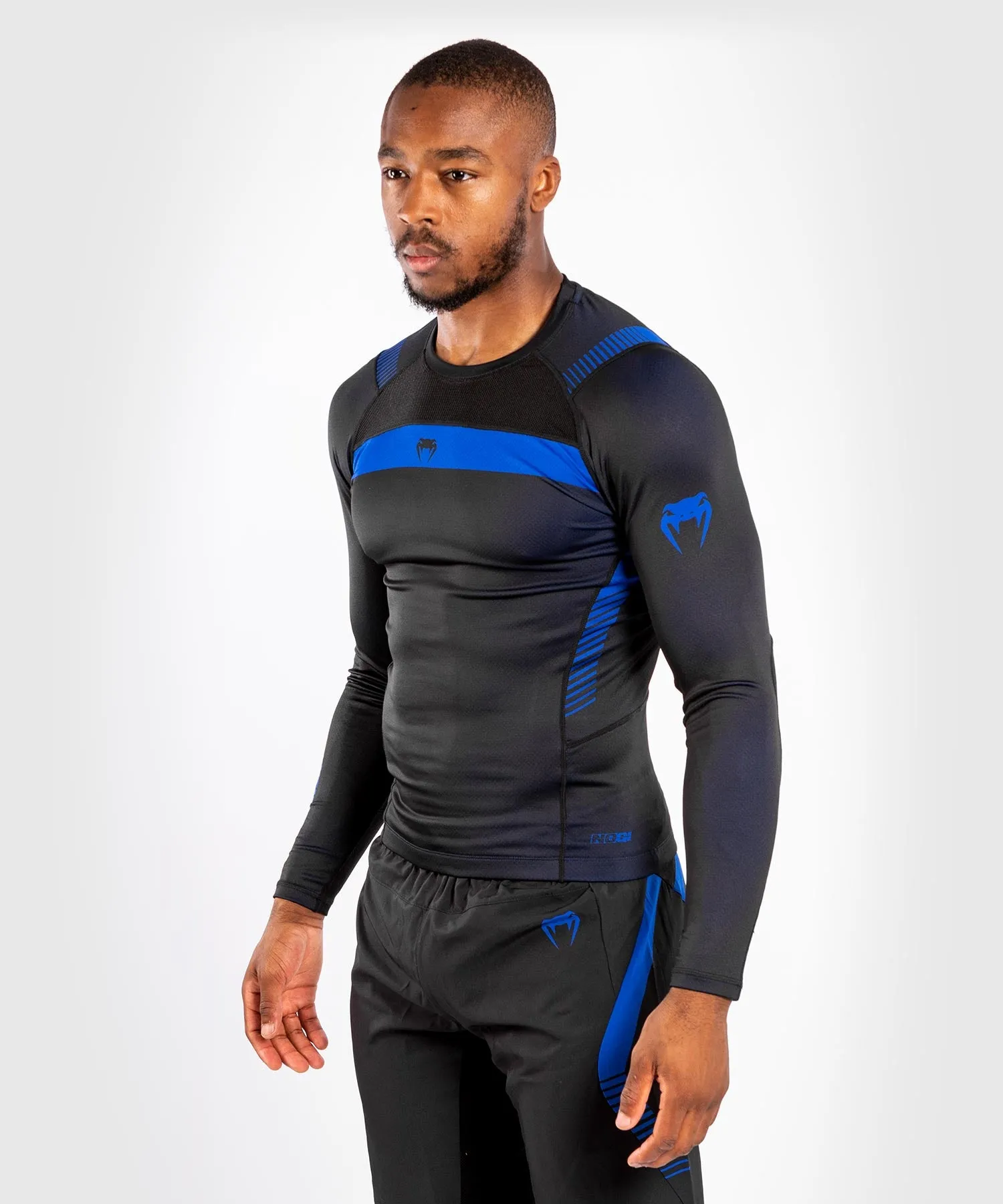T-shirt a compressione Venum No Gi 3.0 - Maniche lunghe - Nero/Blu