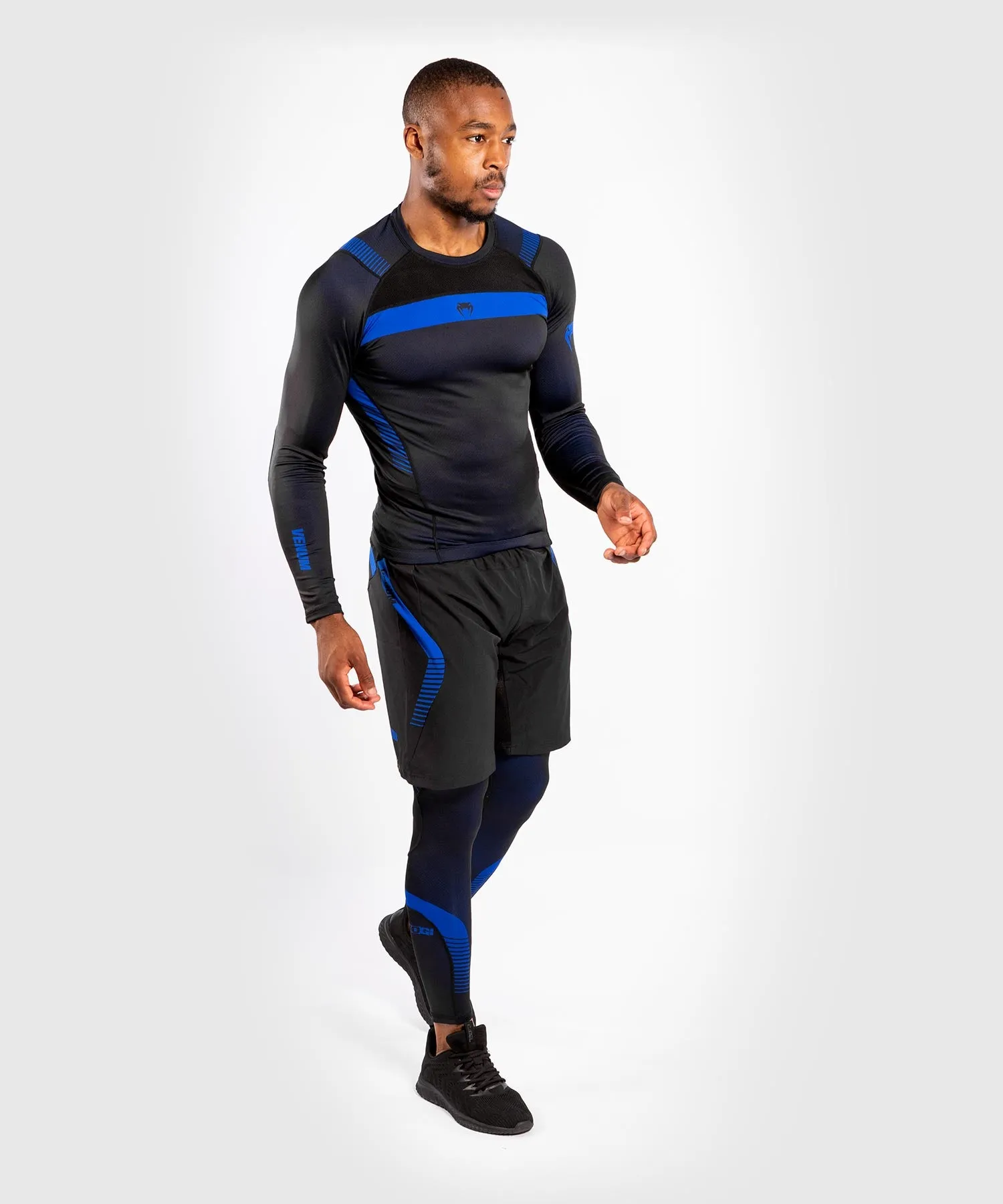 T-shirt a compressione Venum No Gi 3.0 - Maniche lunghe - Nero/Blu