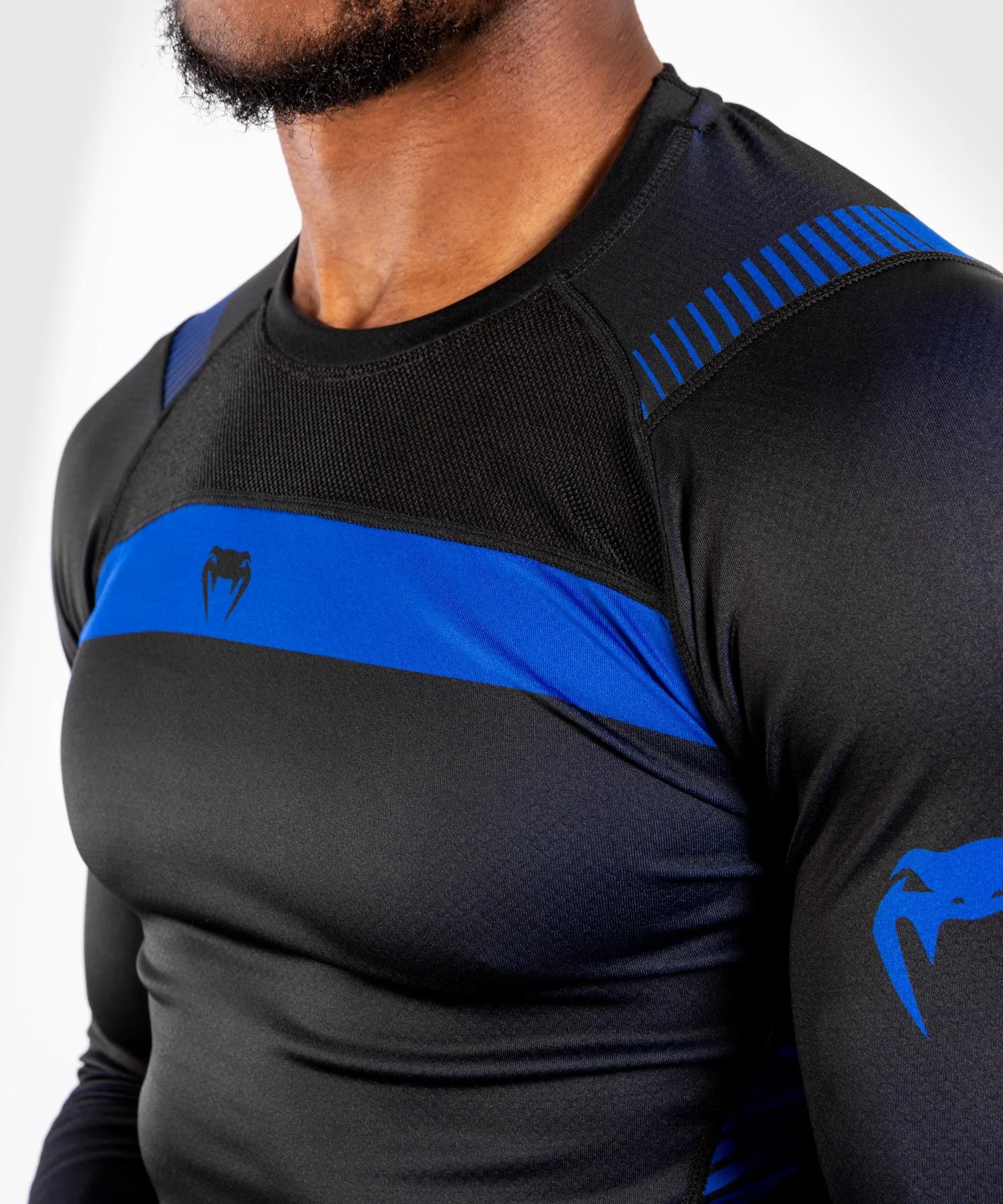 T-shirt a compressione Venum No Gi 3.0 - Maniche lunghe - Nero/Blu