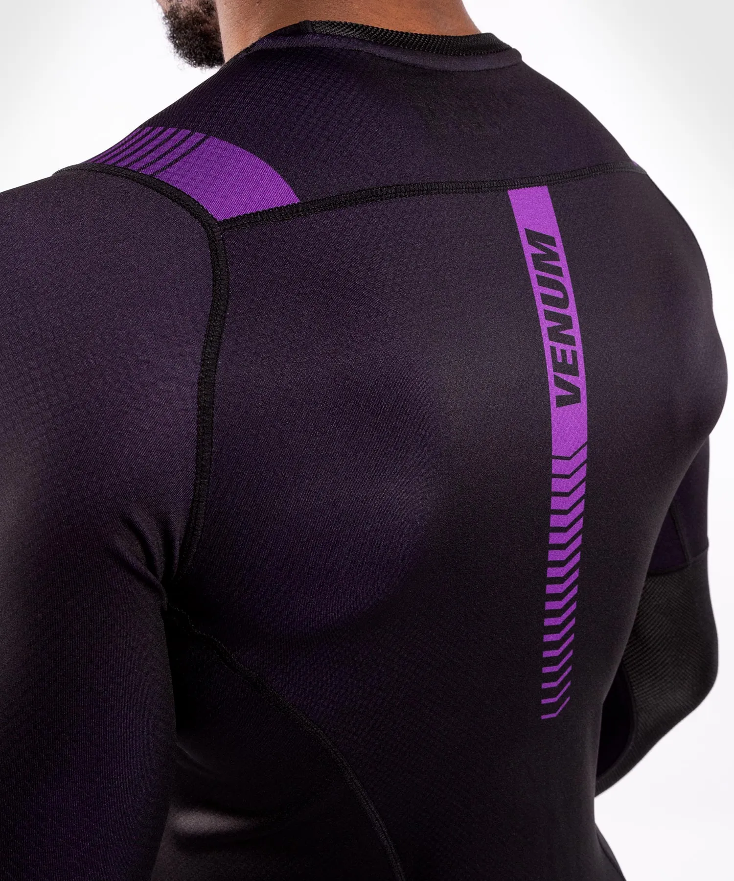 T-shirt a compressione Venum No Gi 3.0 - Maniche lunghe - Nero/Viola