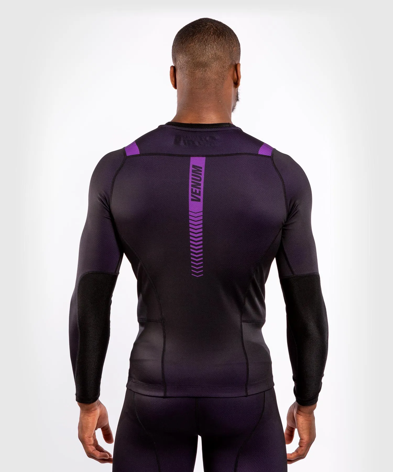 T-shirt a compressione Venum No Gi 3.0 - Maniche lunghe - Nero/Viola