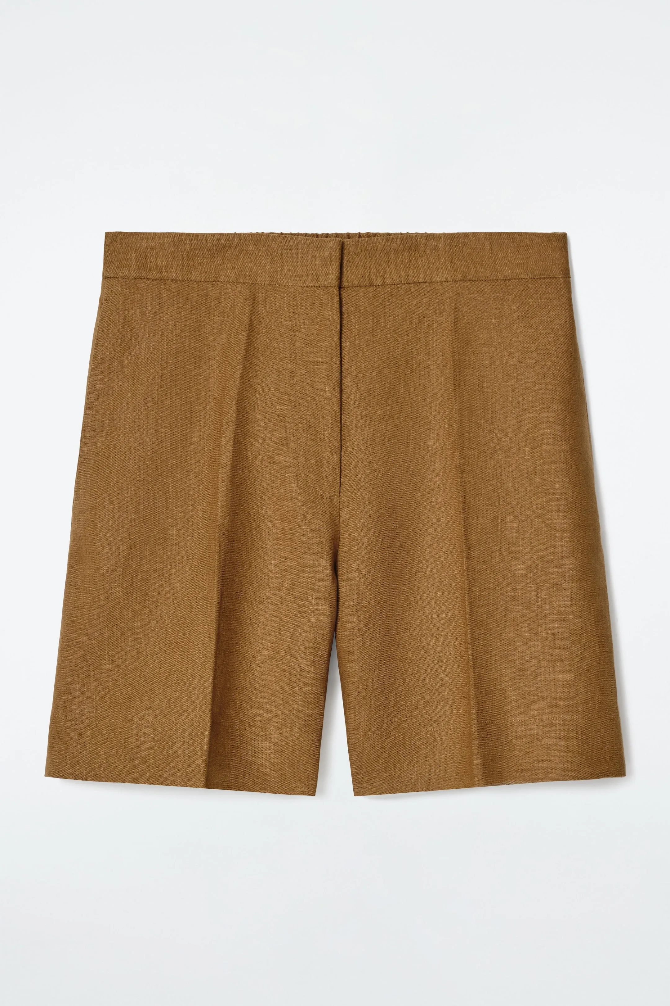 Tailored elasticated linen shorts