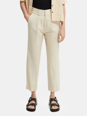 Tailored High-Rise Straight Leg Pant - Sand Melange