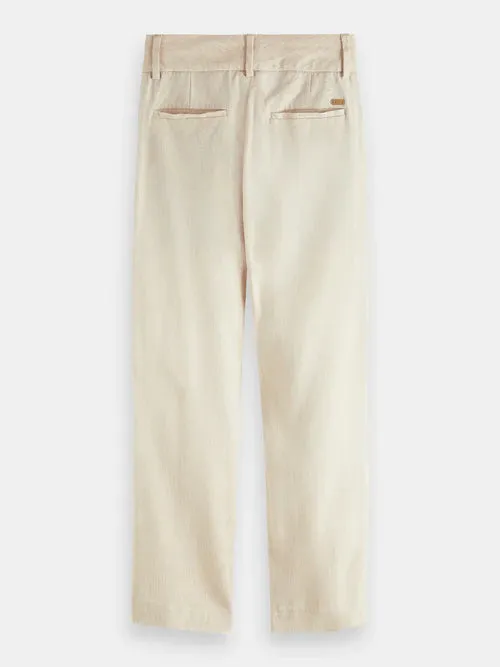 Tailored High-Rise Straight Leg Pant - Sand Melange
