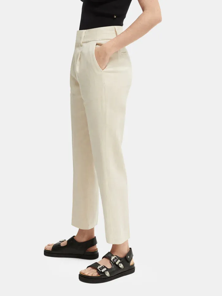 Tailored High-Rise Straight Leg Pant - Sand Melange
