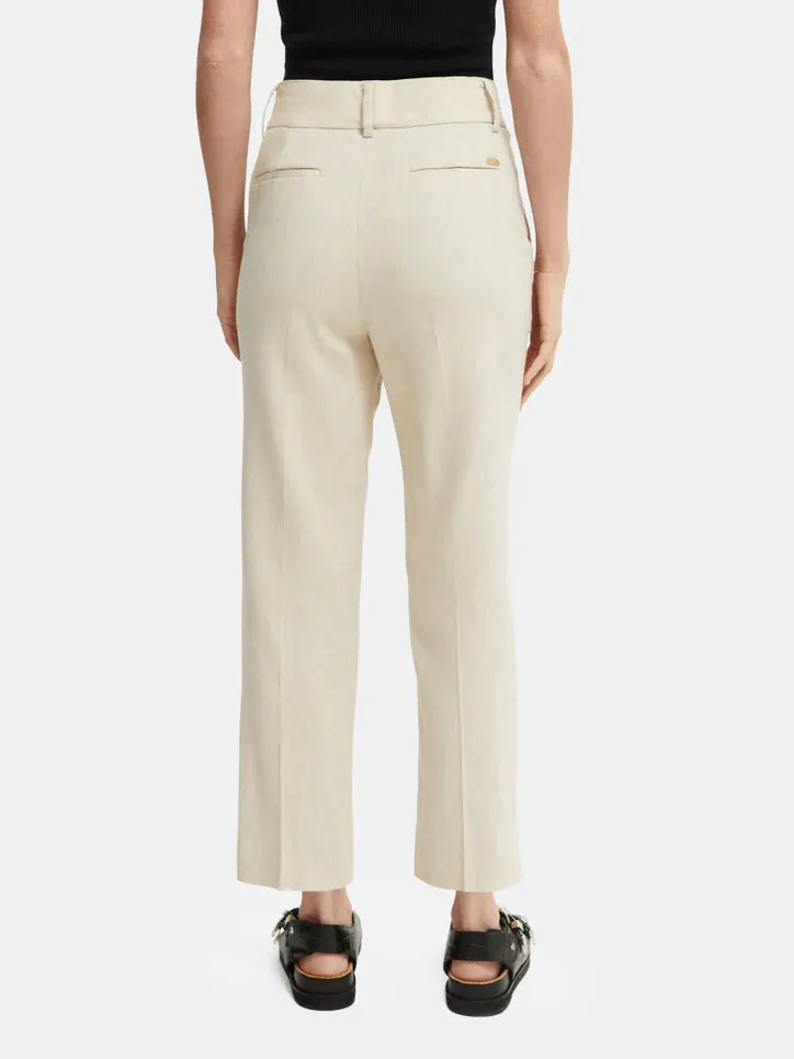 Tailored High-Rise Straight Leg Pant - Sand Melange
