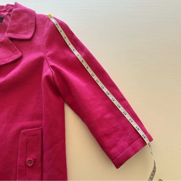 Talbots Linen Jacket Women's Size 14 Pink Jackie Fit 3-Button Lined Pockets