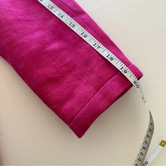 Talbots Linen Jacket Women's Size 14 Pink Jackie Fit 3-Button Lined Pockets