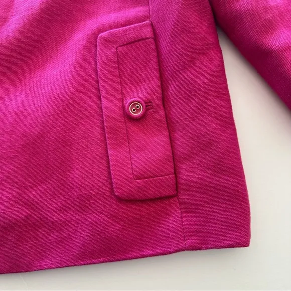 Talbots Linen Jacket Women's Size 14 Pink Jackie Fit 3-Button Lined Pockets