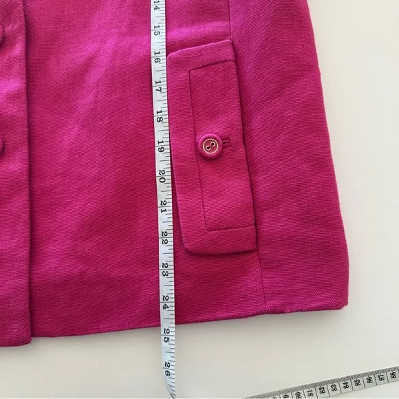 Talbots Linen Jacket Women's Size 14 Pink Jackie Fit 3-Button Lined Pockets