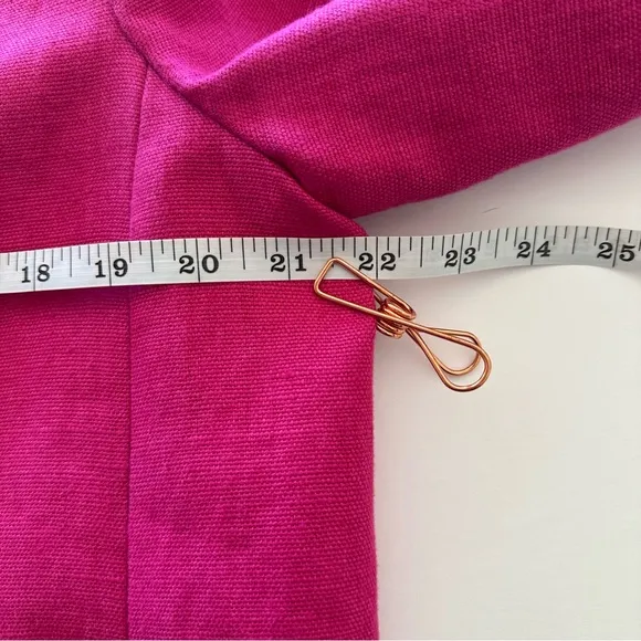 Talbots Linen Jacket Women's Size 14 Pink Jackie Fit 3-Button Lined Pockets