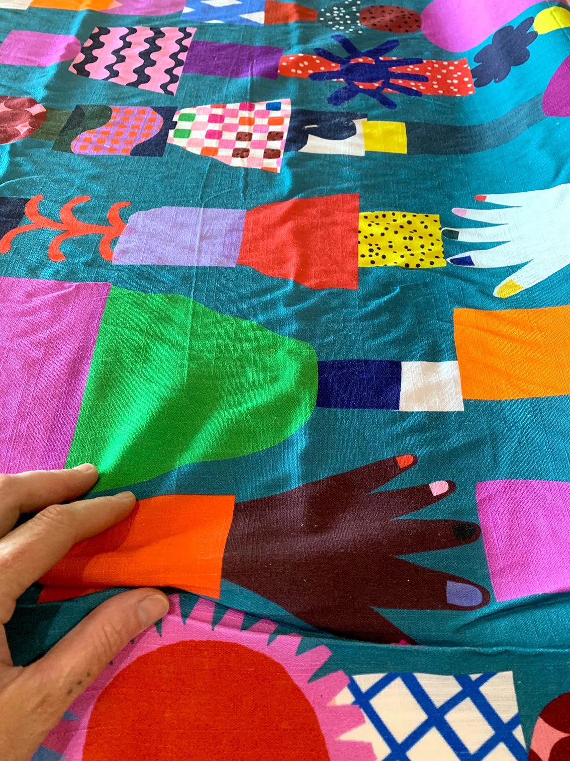 Teal Kinship organic linen (CUT PIECE 1.2M $7)