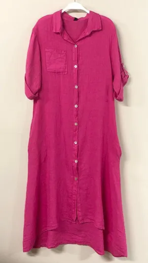 The Bertha dress- Fucsia