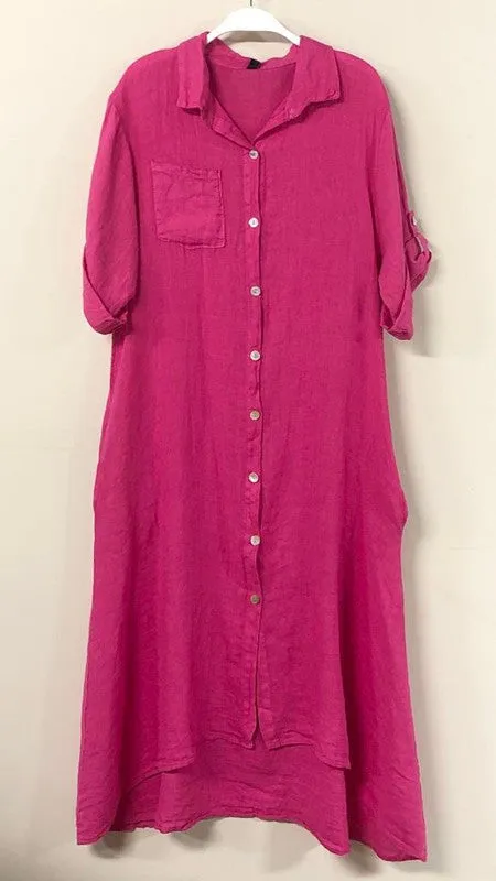 The Bertha dress- Fucsia