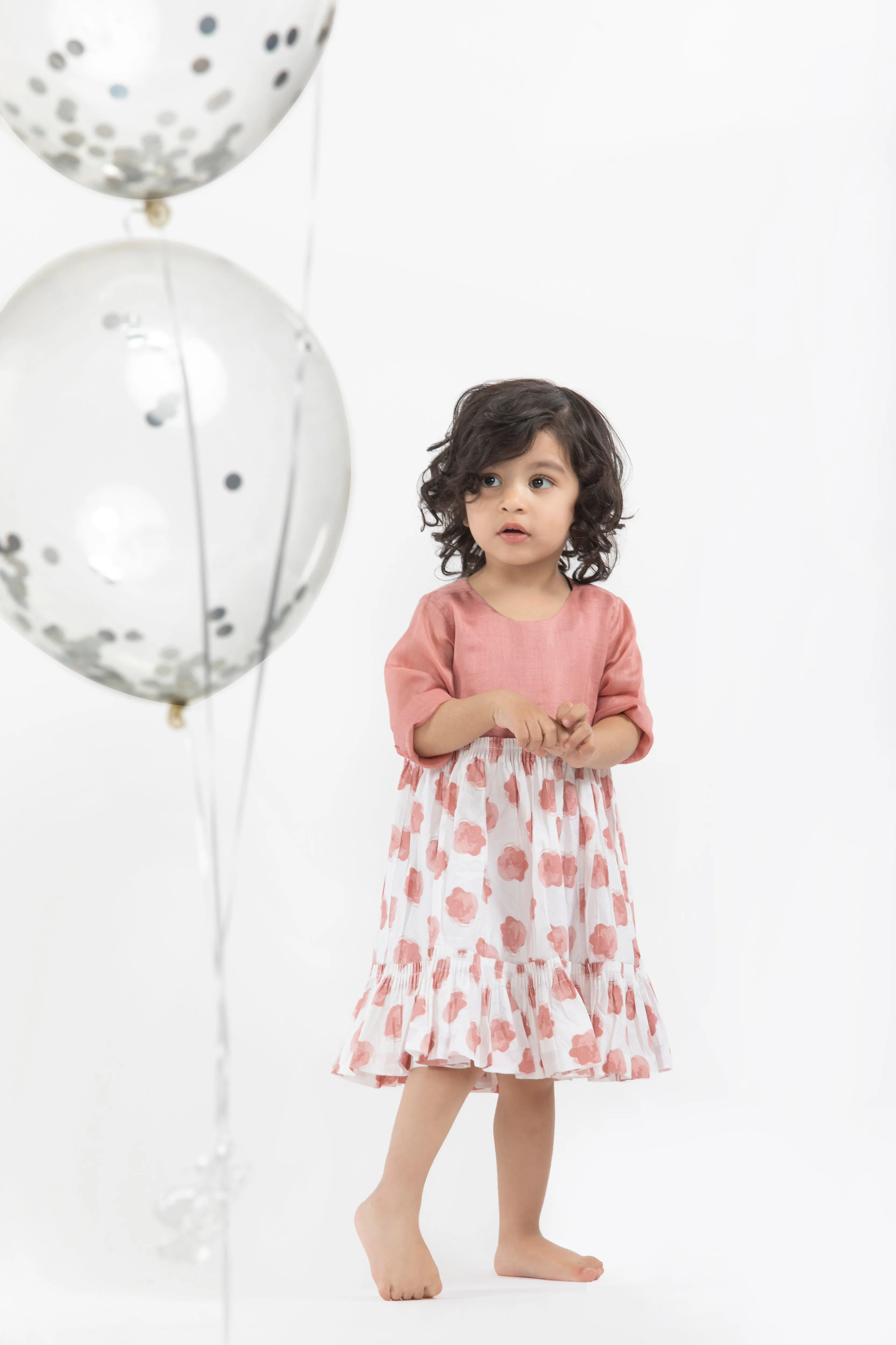 Three  I   Floral Frill Dress 100% Cotton Poplin