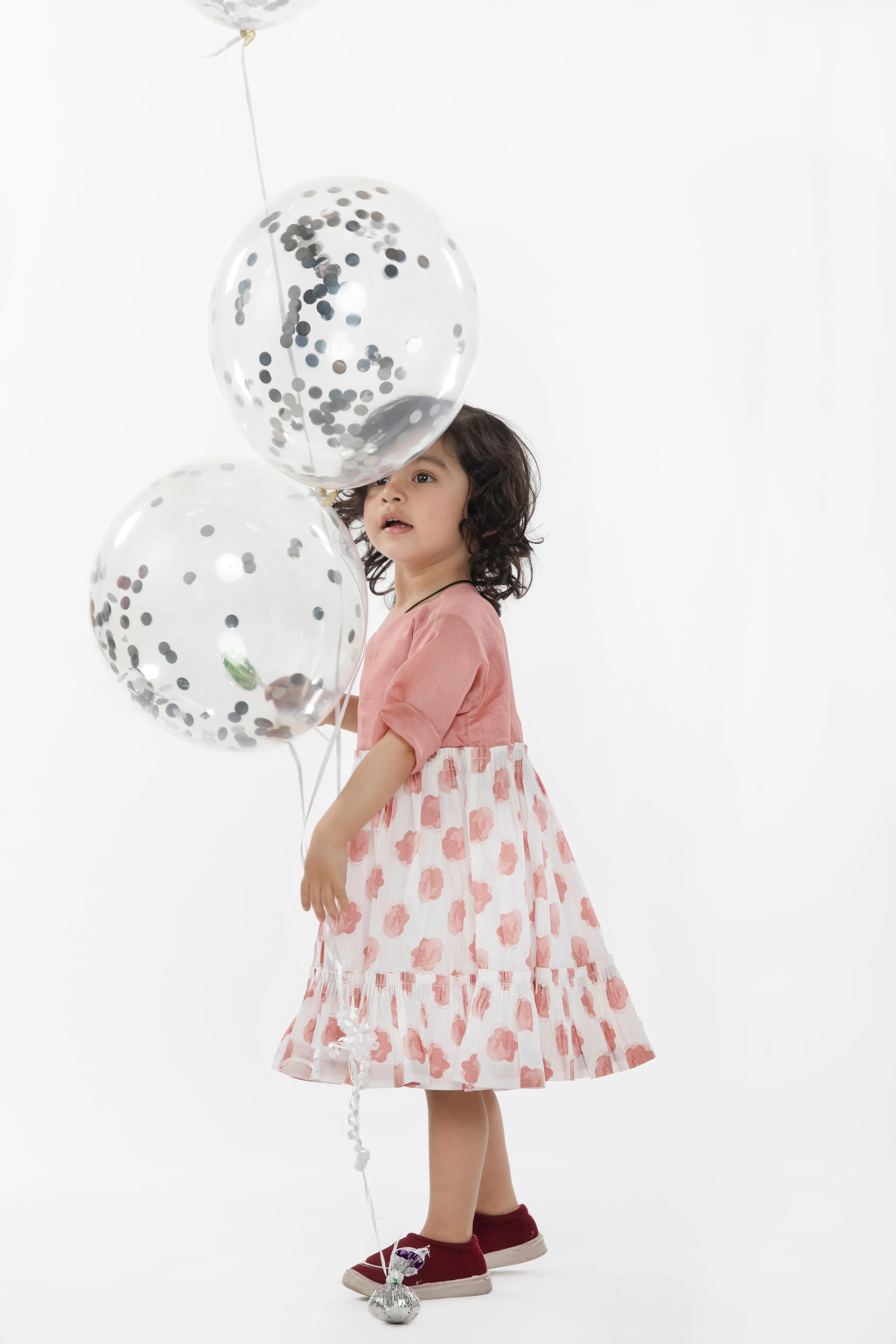 Three  I   Floral Frill Dress 100% Cotton Poplin