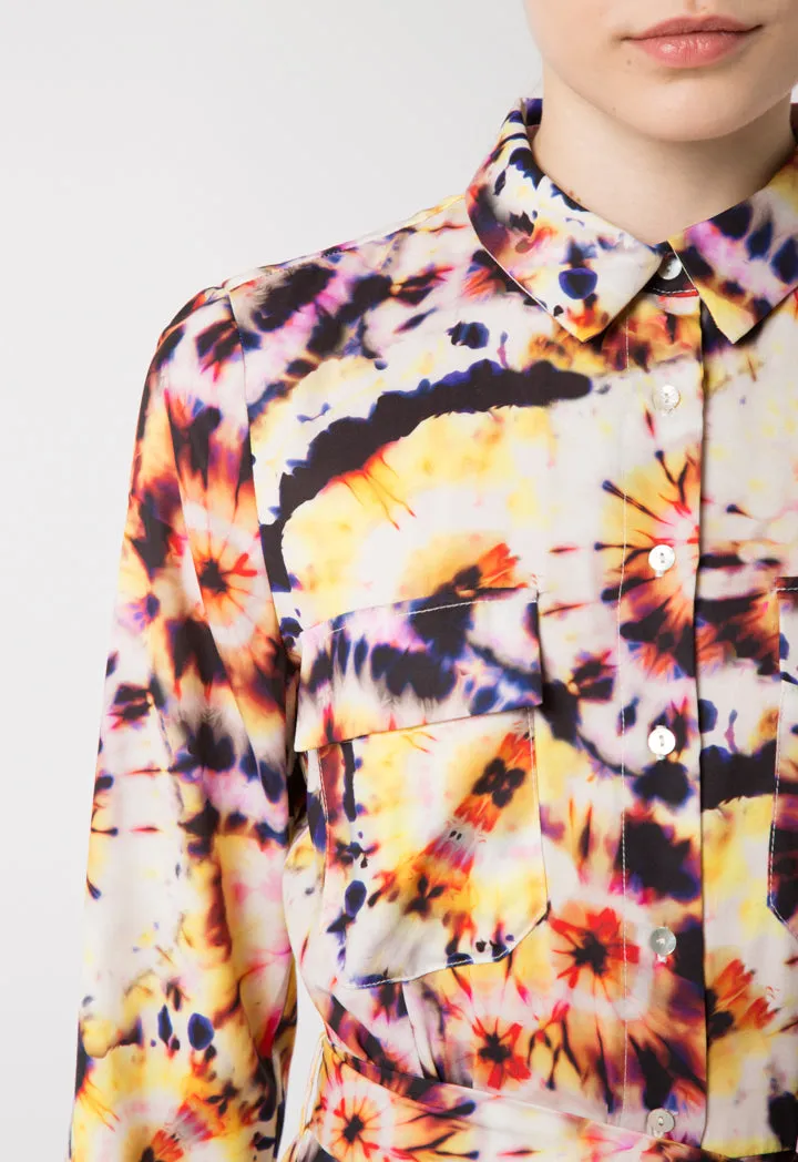 Tie Dyed Collared Dress