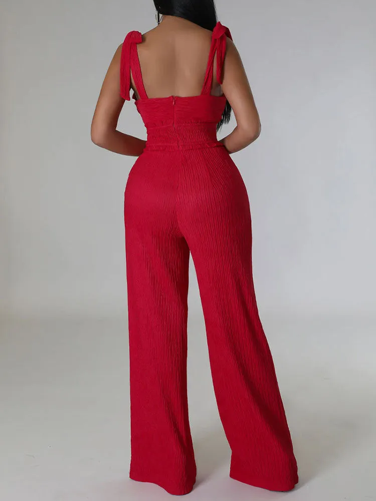 Tie Shoulder Jumpsuit