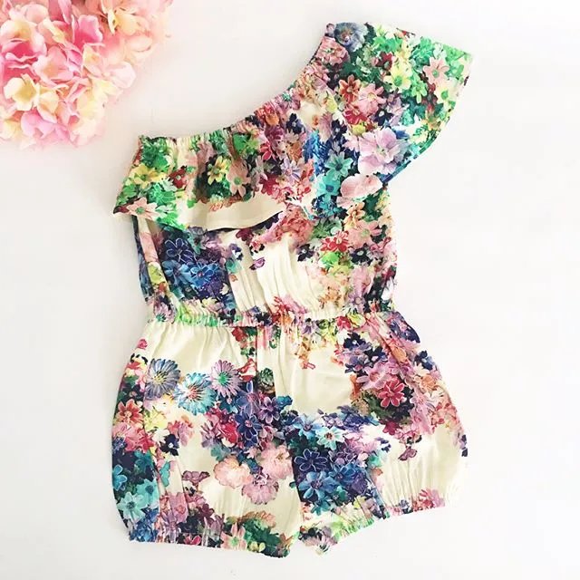 Toddler Girl Floral Off Shoulder Romper
