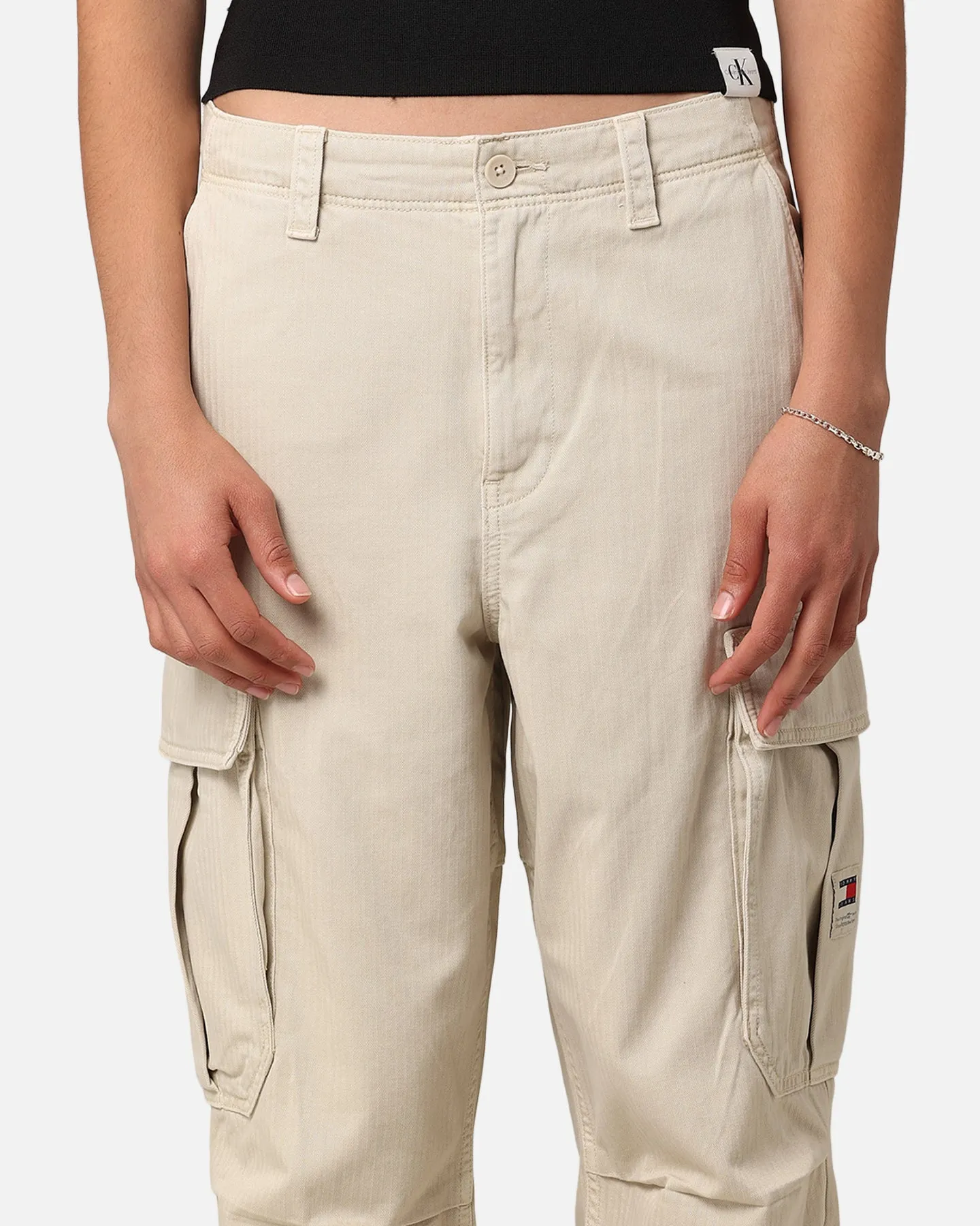 Tommy Jeans TJM Aiden Baggy Cargo Pants Newsprint