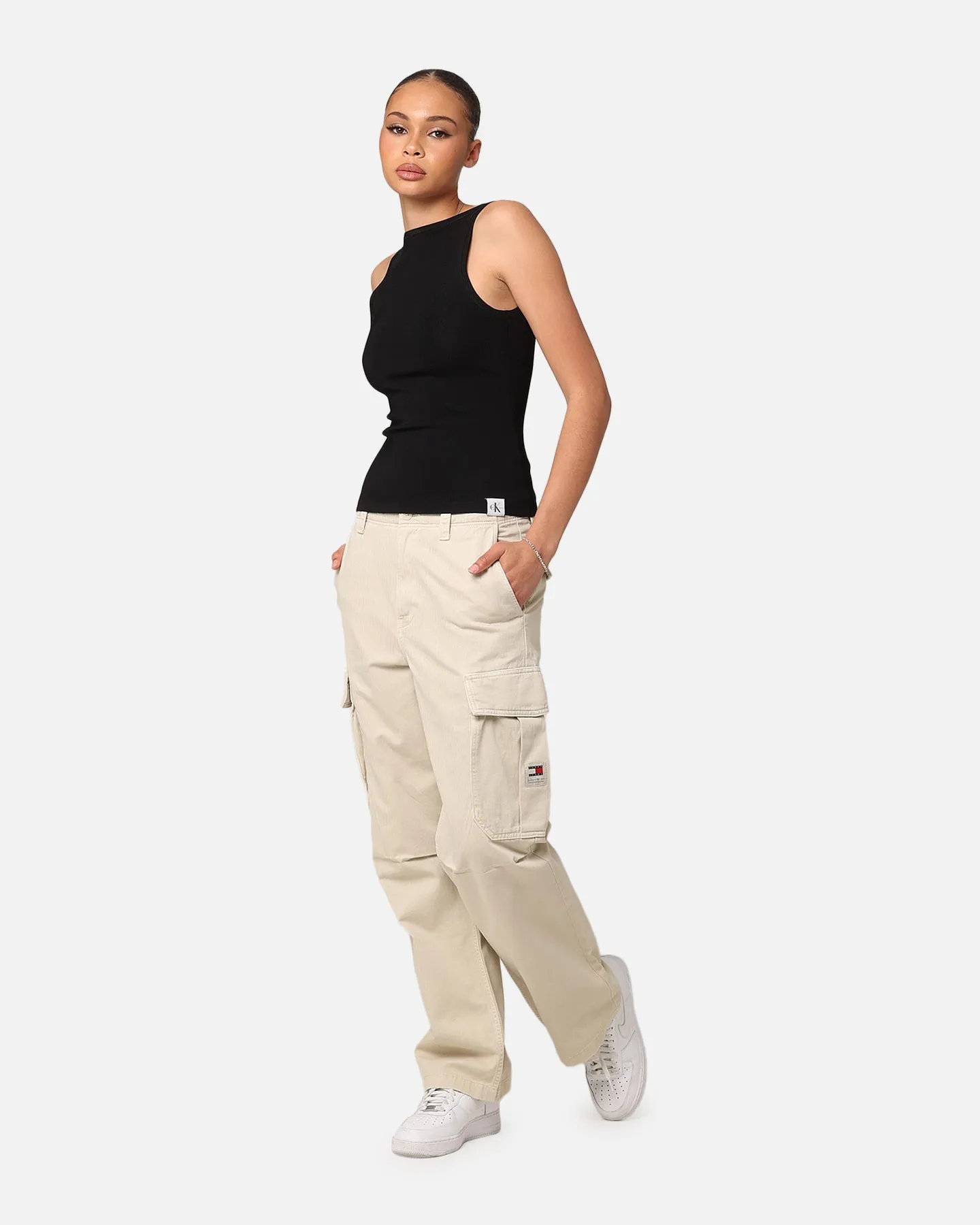 Tommy Jeans TJM Aiden Baggy Cargo Pants Newsprint