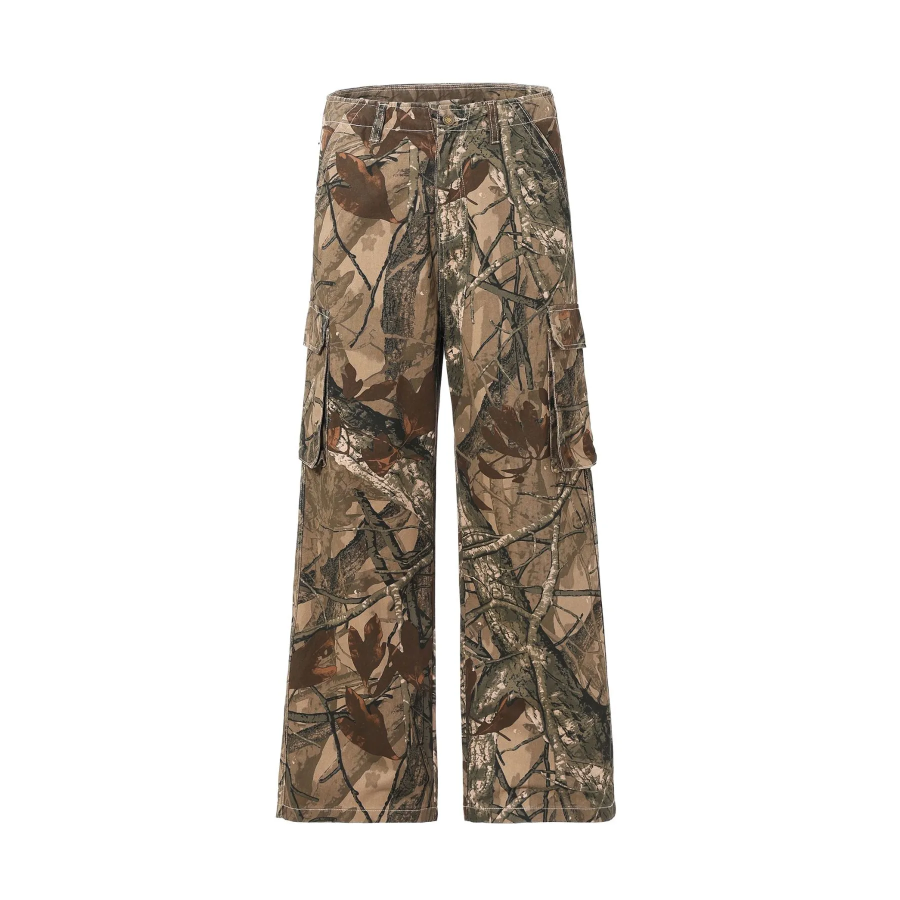 Tree Branch Print Camouflage Cargo Pants