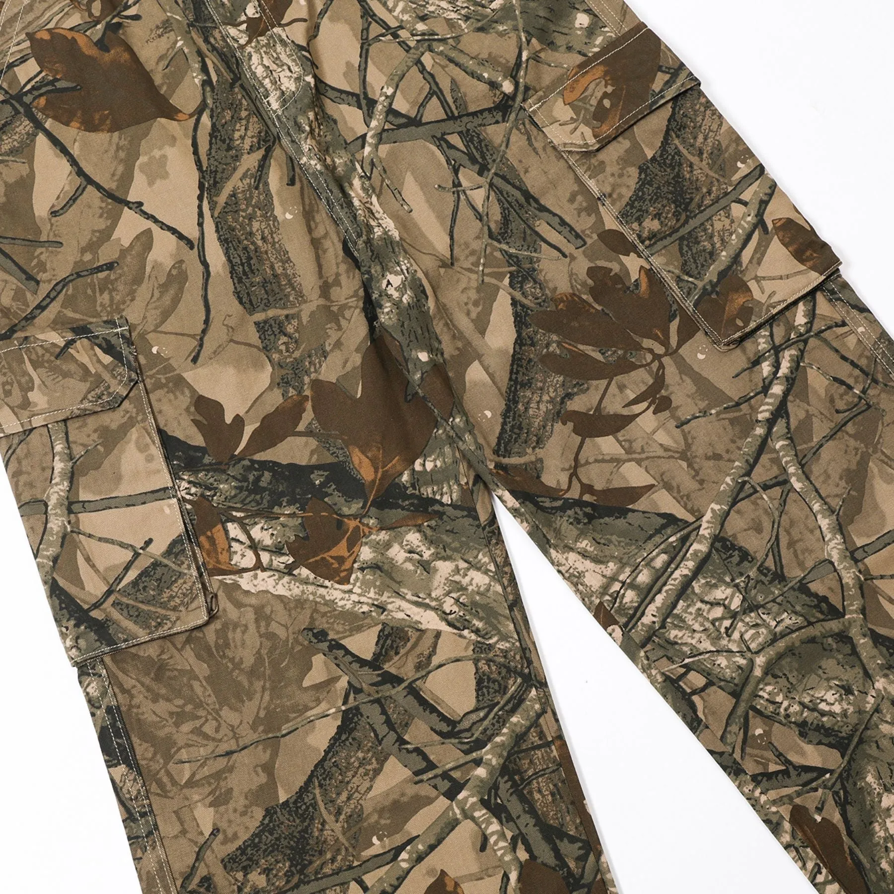 Tree Branch Print Camouflage Cargo Pants