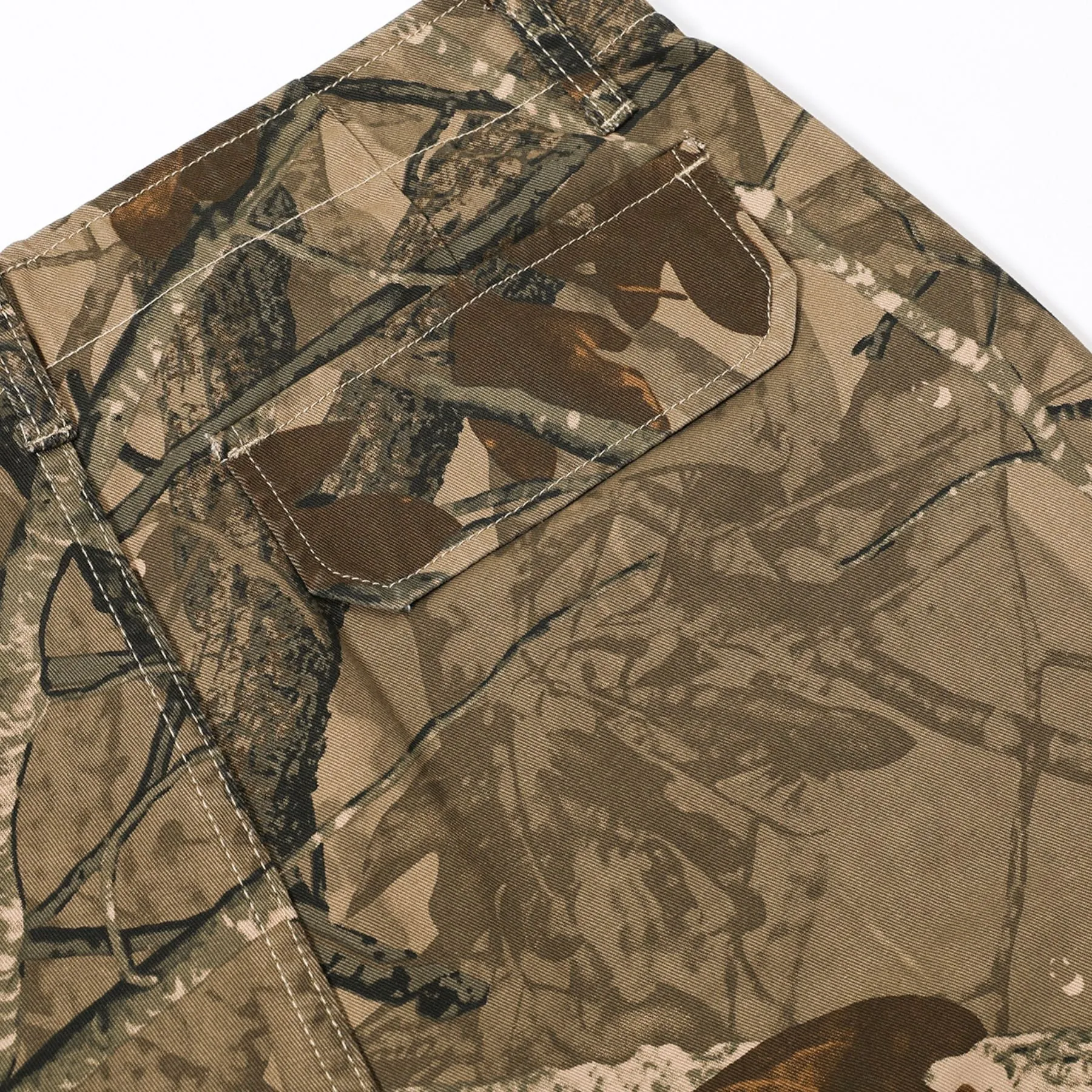 Tree Branch Print Camouflage Cargo Pants