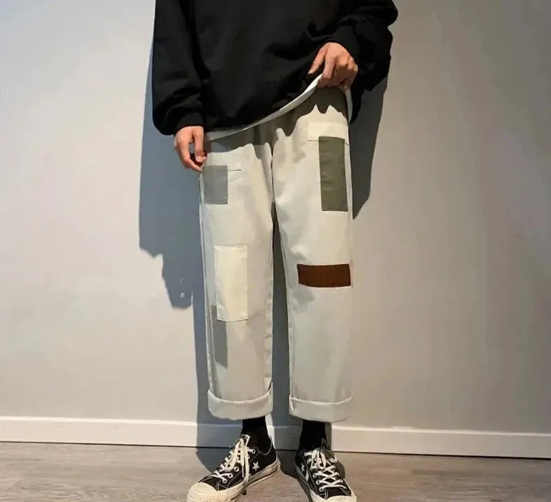 Trendy Patchwork Cargo Hose für Herren