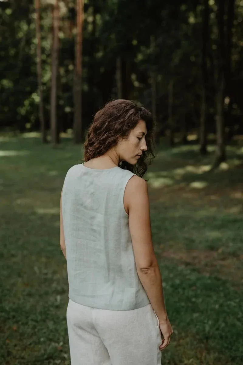 Tunis Linen Button Top | Multiple Colours