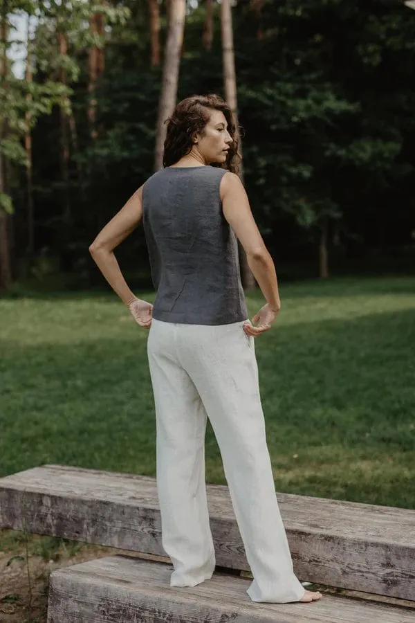 Tunis Linen Button Top | Multiple Colours