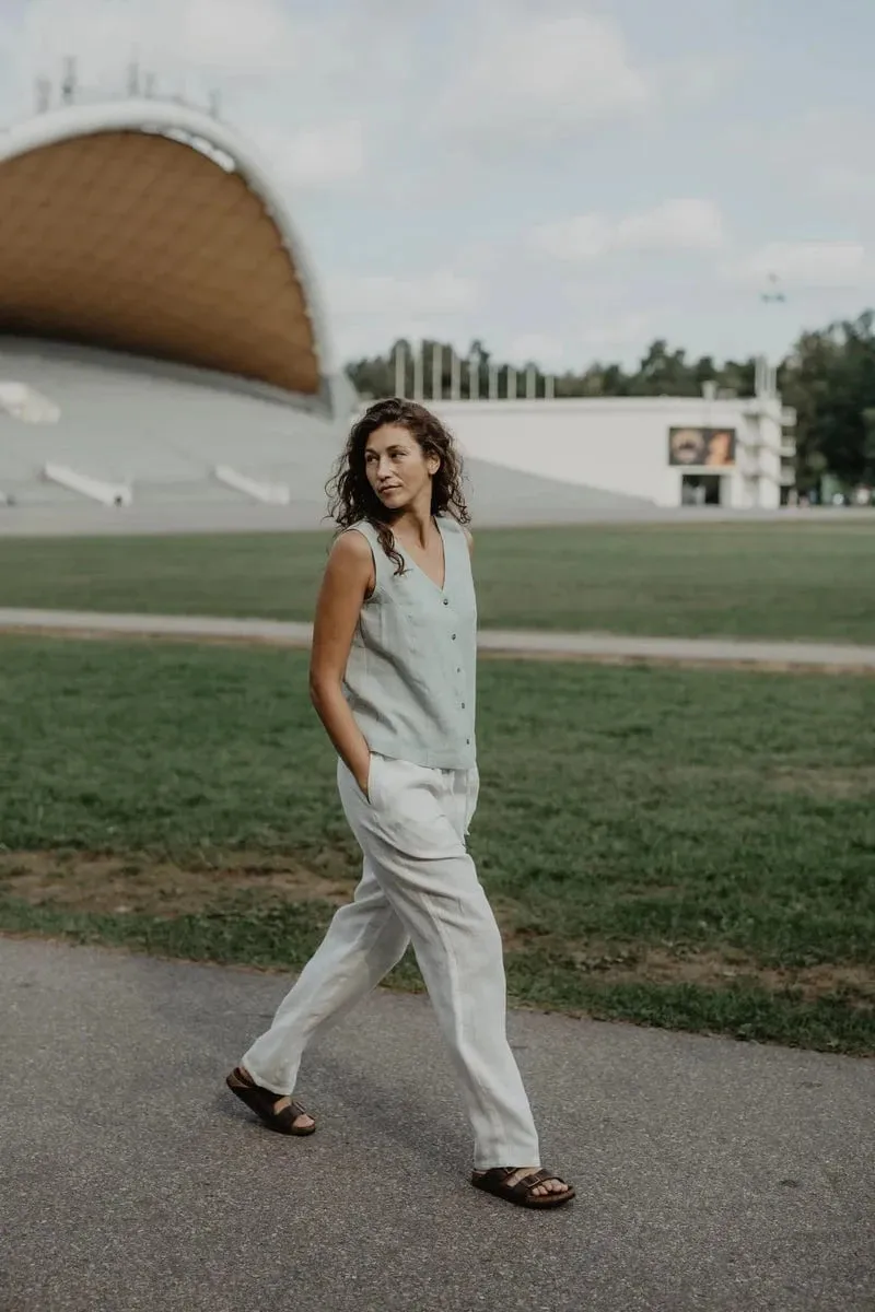 Tunis Linen Button Top | Multiple Colours