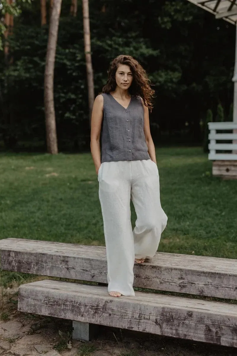 Tunis Linen Button Top | Multiple Colours
