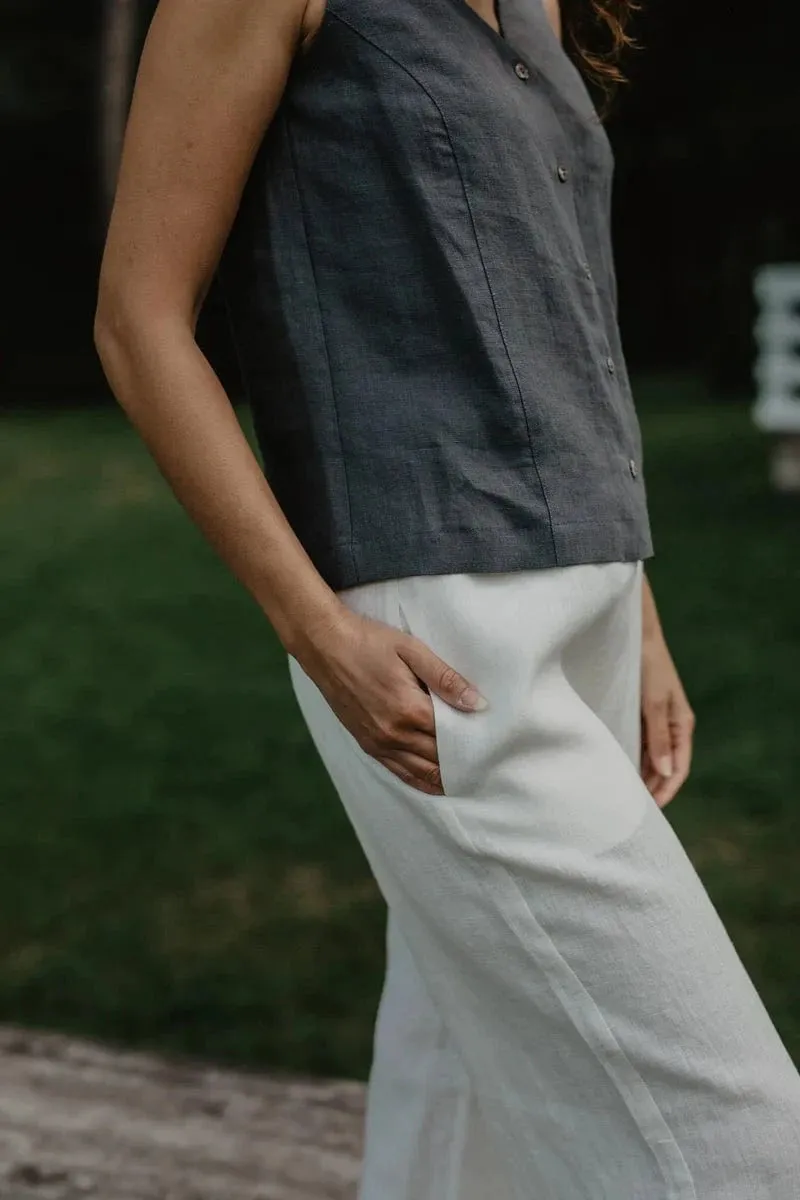 Tunis Linen Button Top | Multiple Colours